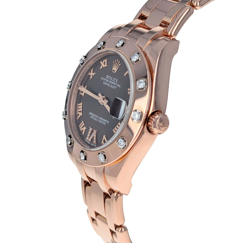 Rolex Lady-Datejust Pearlmaster 34mm Everose Chocolate Dial 81315