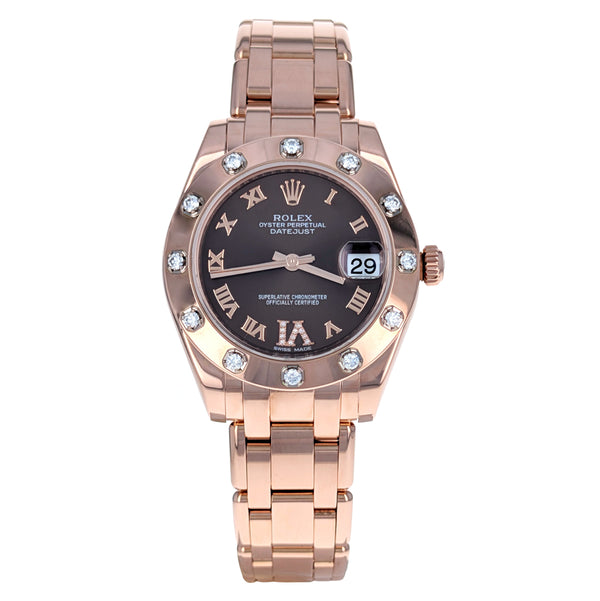 Rolex Lady-Datejust Pearlmaster 34mm Everose Chocolate Dial 81315