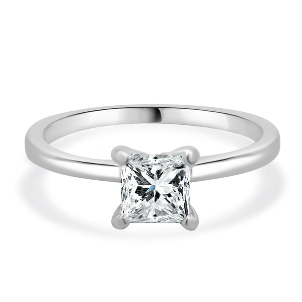14 Karat White Gold Princess Cut Diamond Engagement Ring