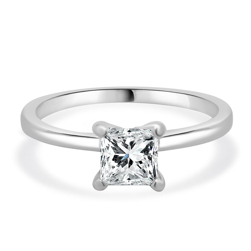 14 Karat White Gold Princess Cut Diamond Engagement Ring