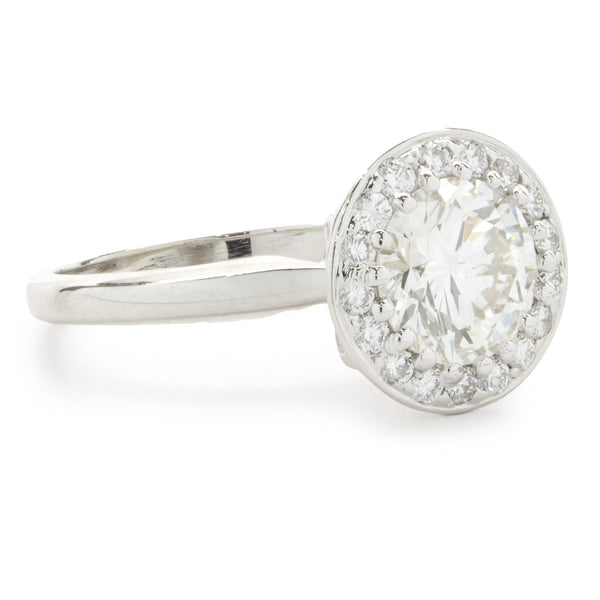 Platinum Round Brilliant Cut Diamond Engagement Ring