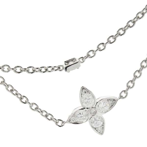 18 Karat White Gold Floral Diamonds By The Yard Necklace