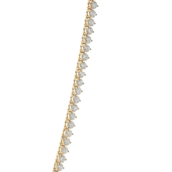 18 Karat Yellow Gold Diamond Tennis Necklace