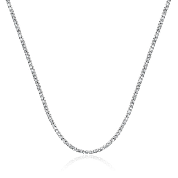 14 Karat White Gold Diamond Tennis Necklace