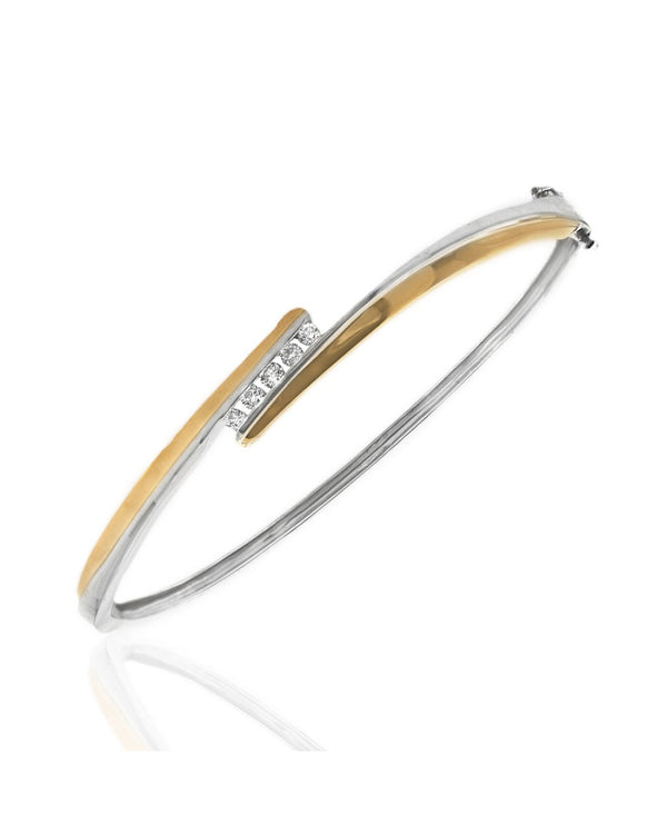 Diamond Bypass Hanged Bangle Bracelet