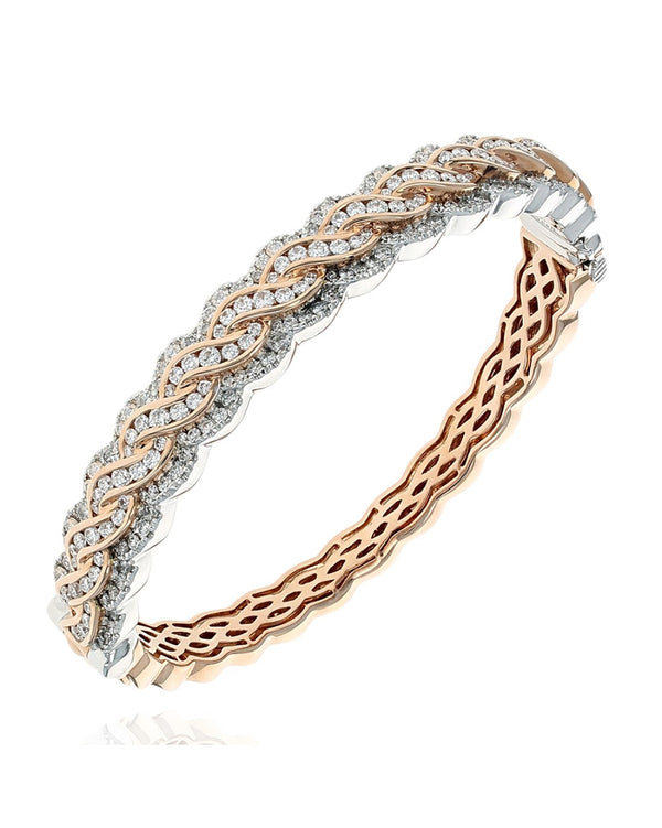 Charles Krypell Diamond Braided Bangle Bracelet