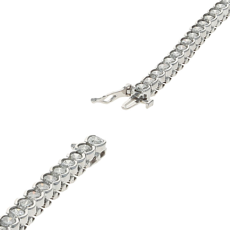 Half Bezel Set Diamond Inline Bracelet in White Gold