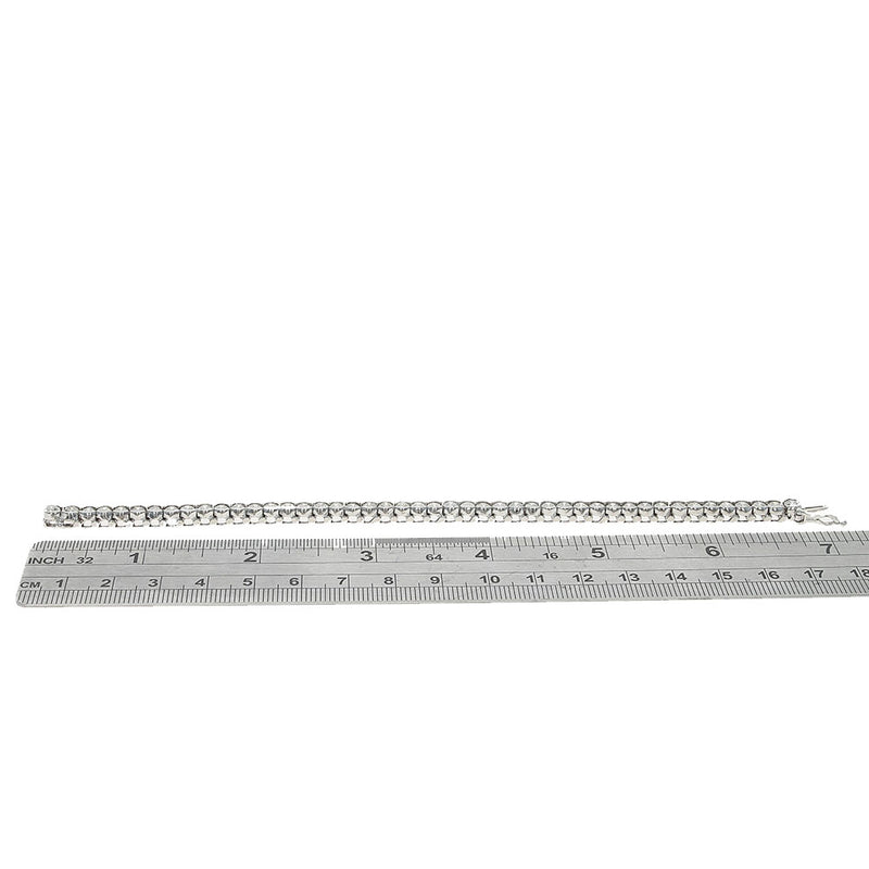 Half Bezel Set Diamond Inline Bracelet in White Gold