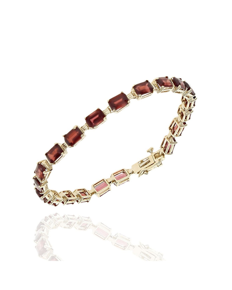 Pyrope Garnet Inline Bracelet in Yellow Gold