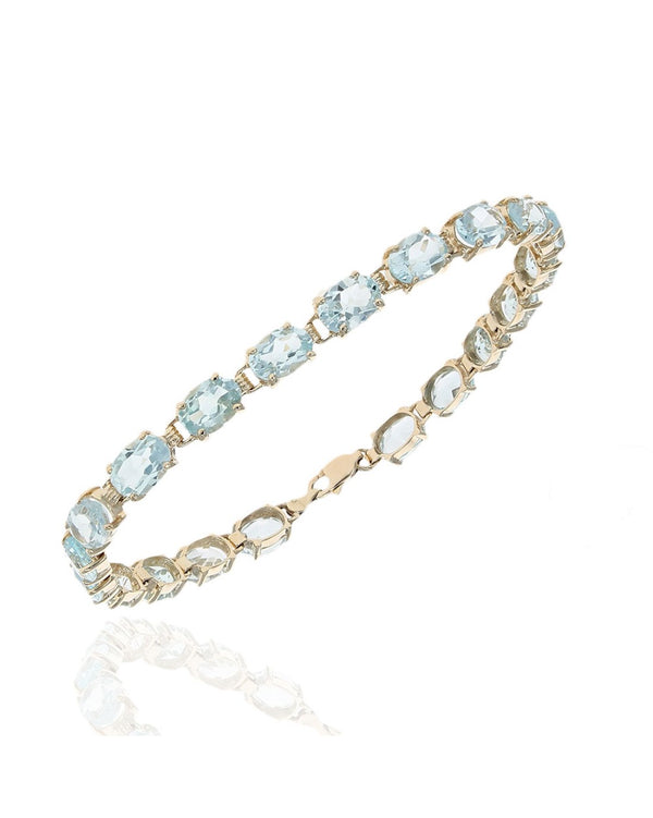 Aquamarine Inline Bracelet in Yellow Gold