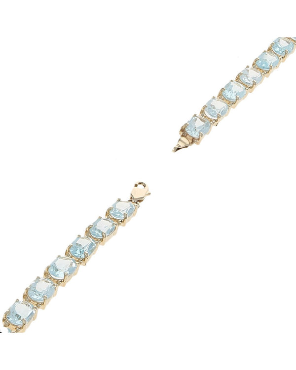 Aquamarine Inline Bracelet in Yellow Gold