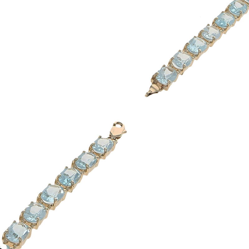 Aquamarine Inline Bracelet in Yellow Gold