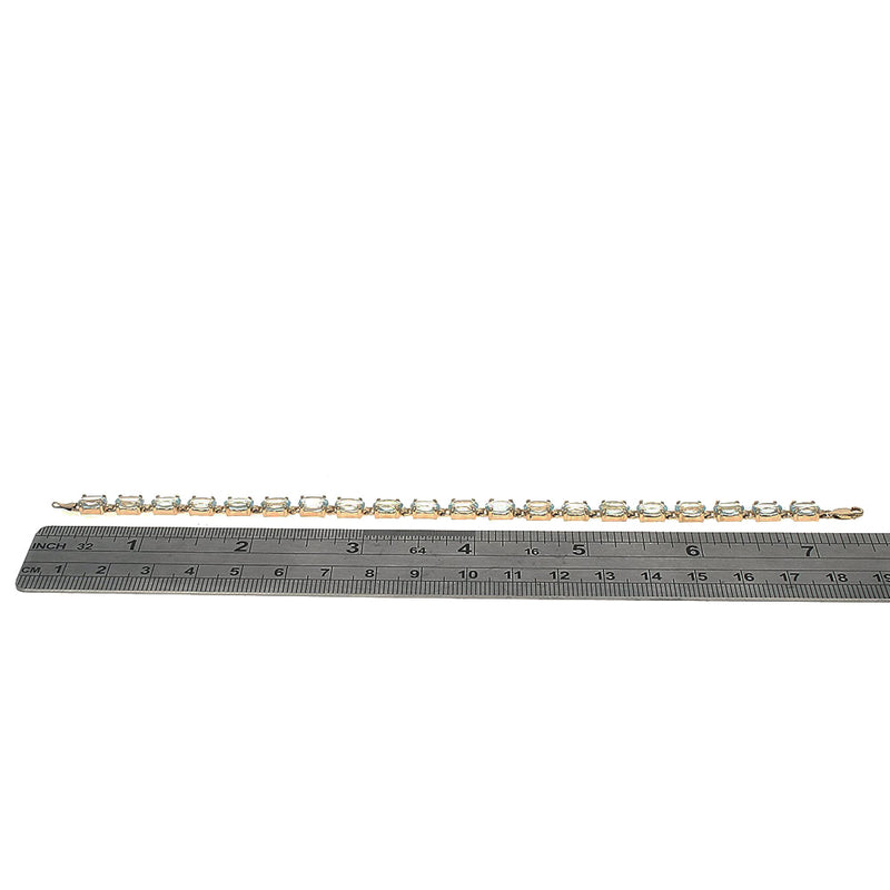 Aquamarine Inline Bracelet in Yellow Gold