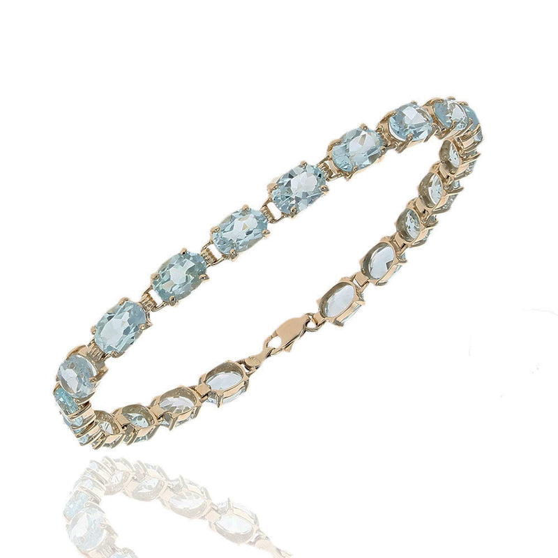 Aquamarine Inline Bracelet in Yellow Gold
