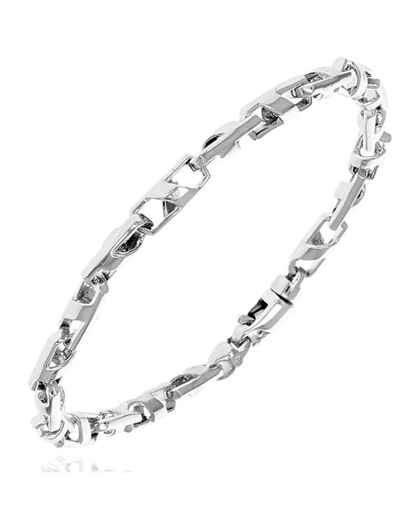 Custom Mariner Link Bracelet in White Gold