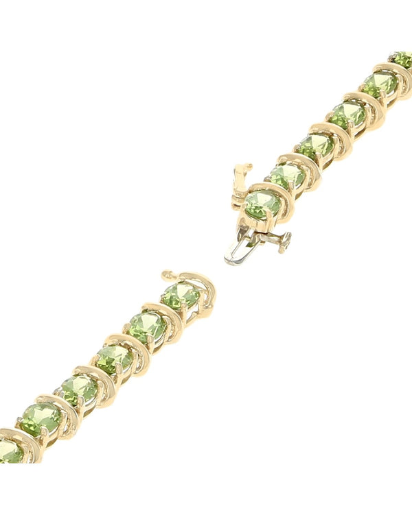 Oval Peridot Inline Bracelet in Gold