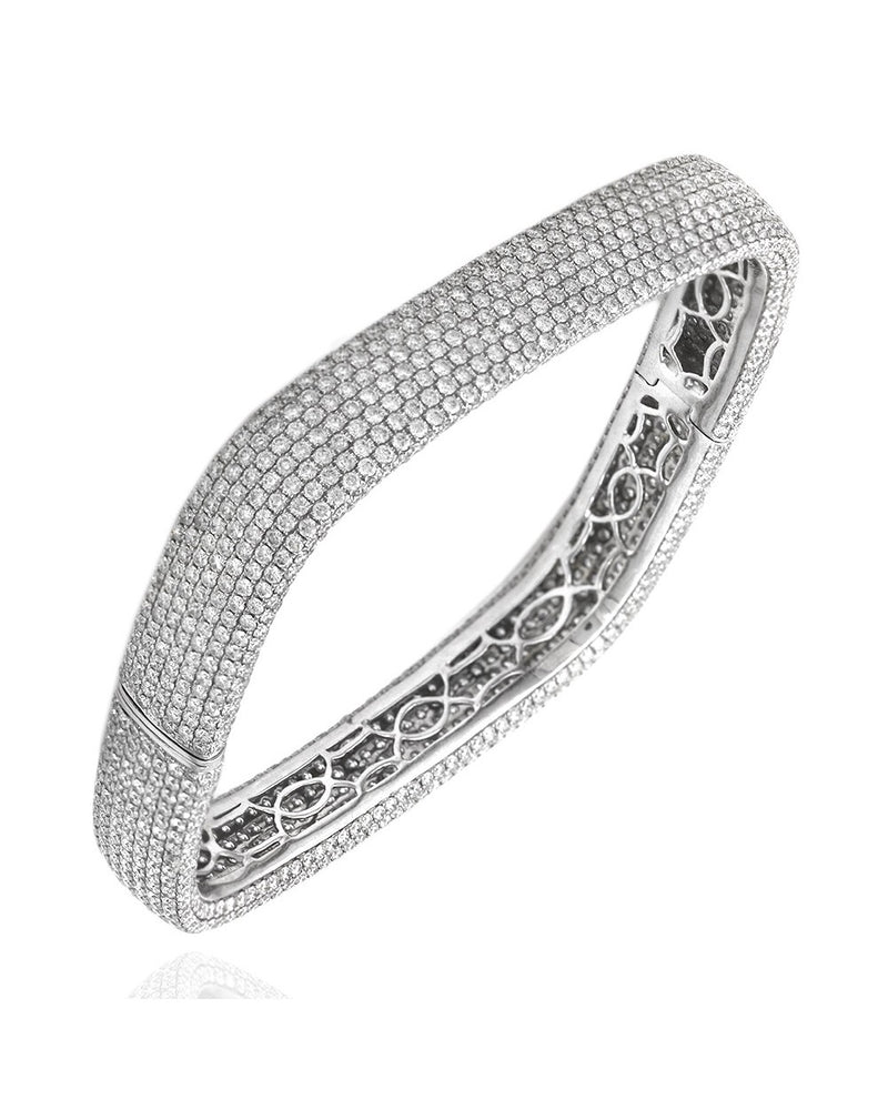 Diamond Pave Square Bangle Bracelet