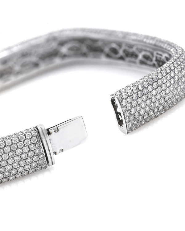 Diamond Pave Square Bangle Bracelet