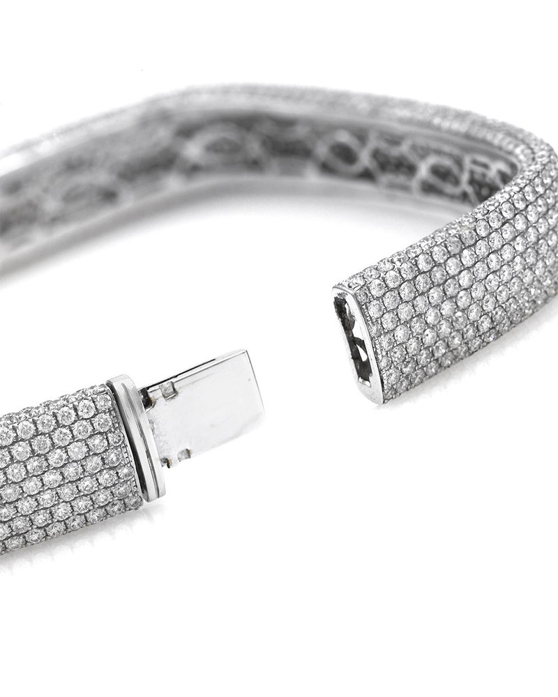 Diamond Pave Square Bangle Bracelet