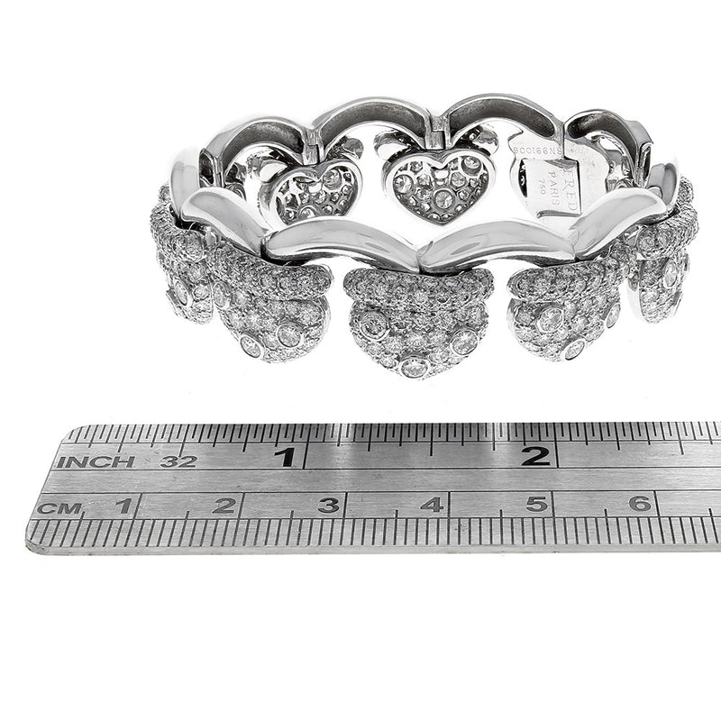 Fred Paris Liens de Coeurs Diamond Heart Bracelet in White Gold