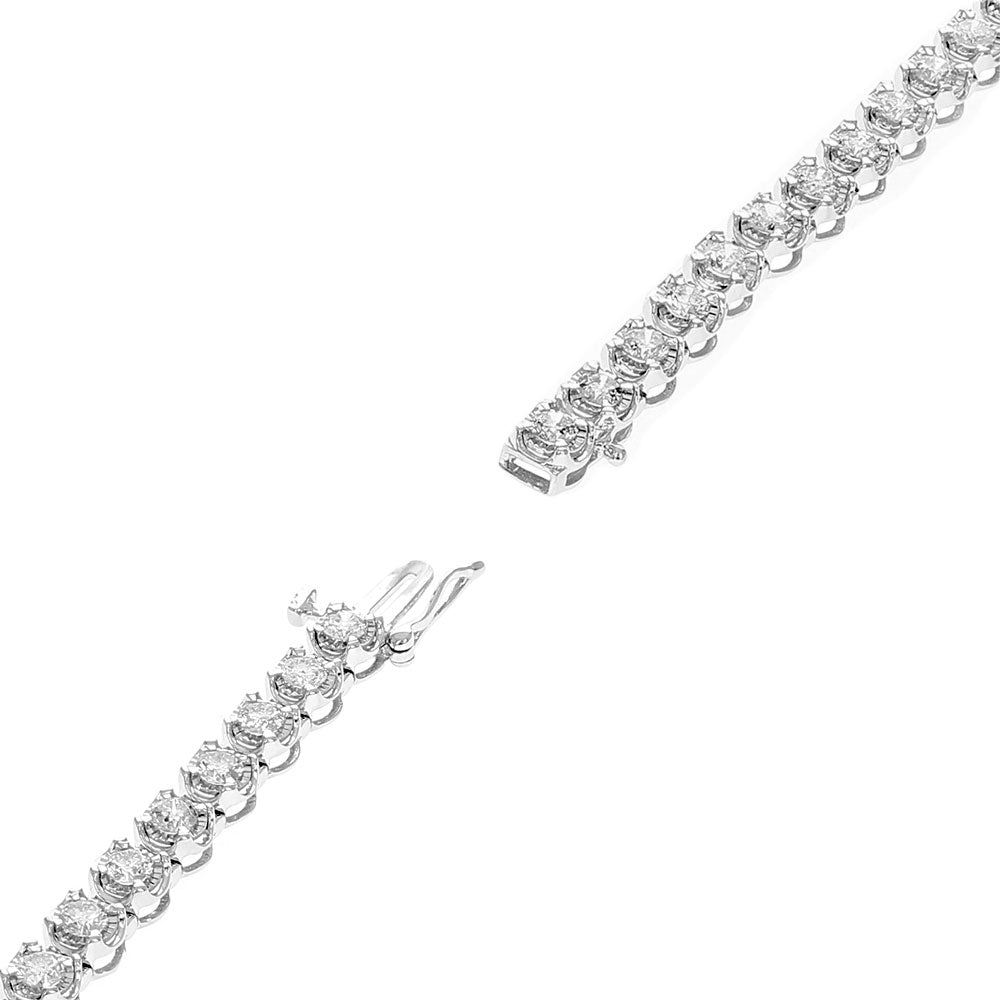 Diamond Inline Bracelet in White Gold