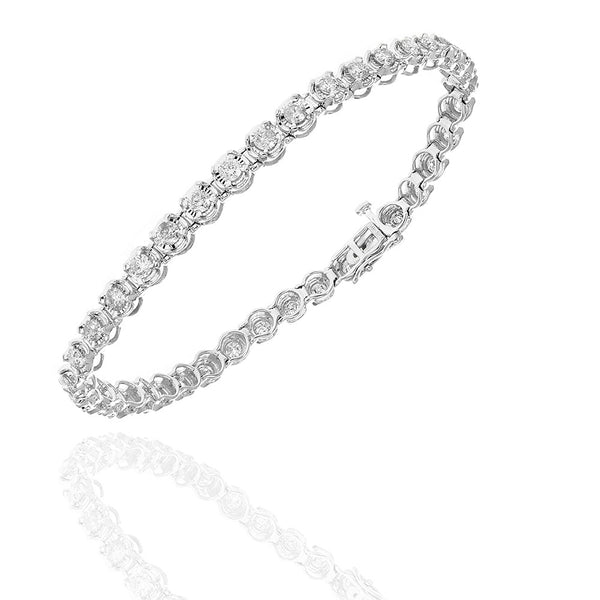 Diamond Inline Bracelet in White Gold