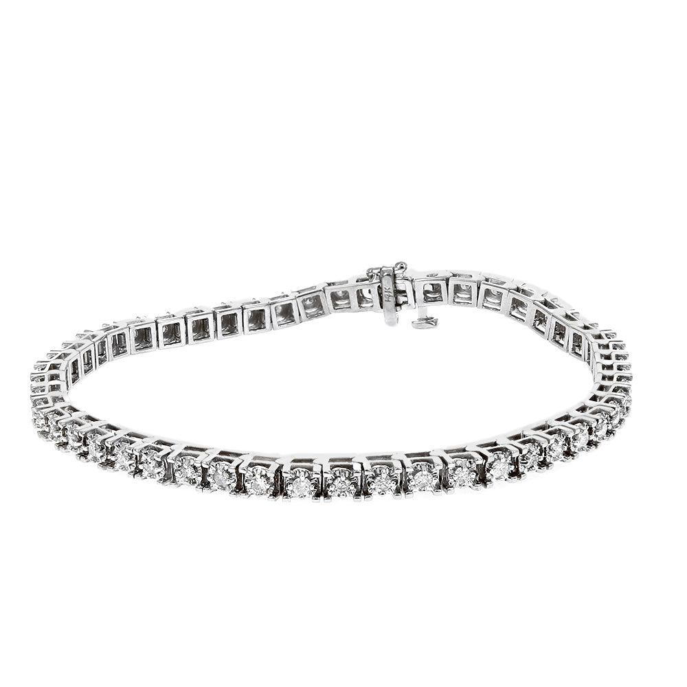 Diamond Inline Bracelet in White Gold