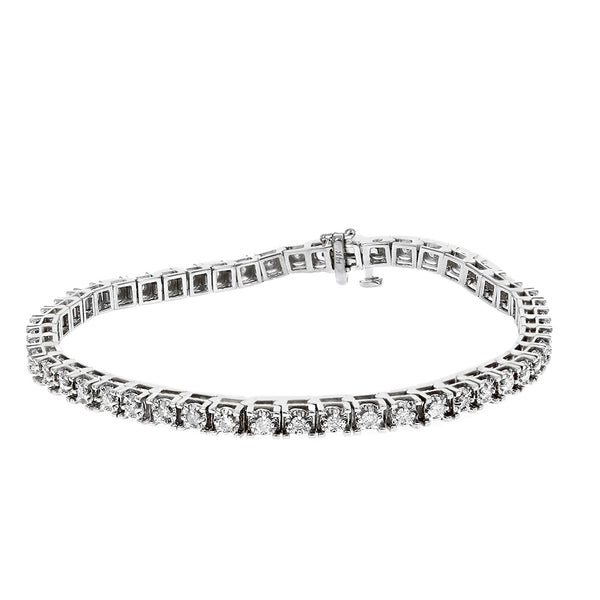 Diamond Inline Bracelet in White Gold