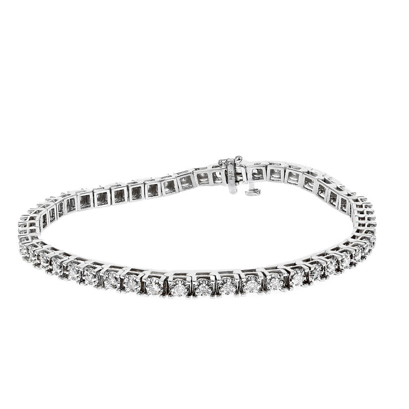 Diamond Inline Bracelet in White Gold