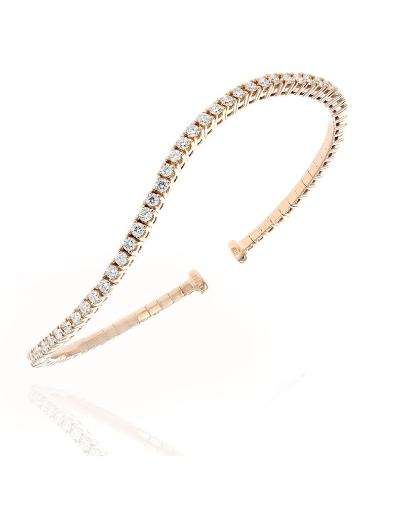 Diamond Wave Cuff Bracelet in Rose Gold