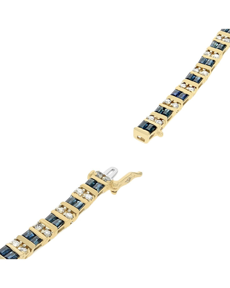 Alternating Sapphire and Diamond Inline Bracelet