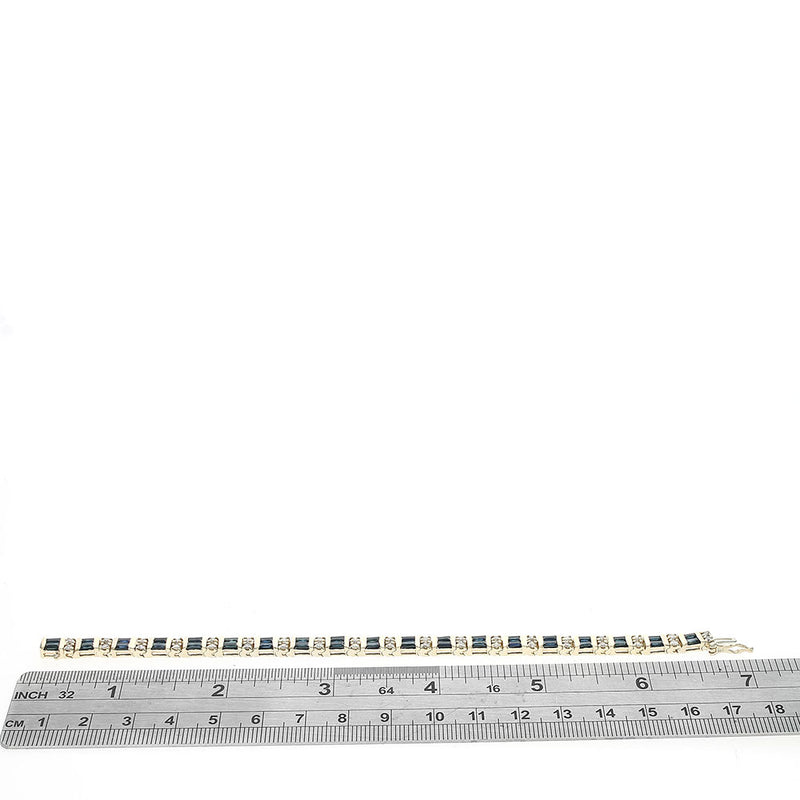 Alternating Sapphire and Diamond Inline Bracelet
