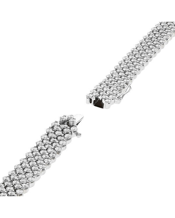 5 Row Diamond Bracelet in White Gold