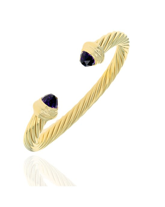 David Yurman Cable Cuff with Amethyst End Caps