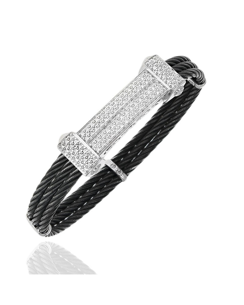 Diamond Pave Station Cable Bracelet