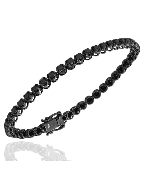 Black Diamond Inline Bracelet in Oxidized Gold