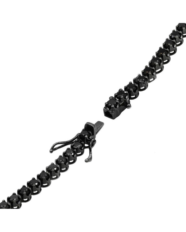 Black Diamond Inline Bracelet in Oxidized Gold