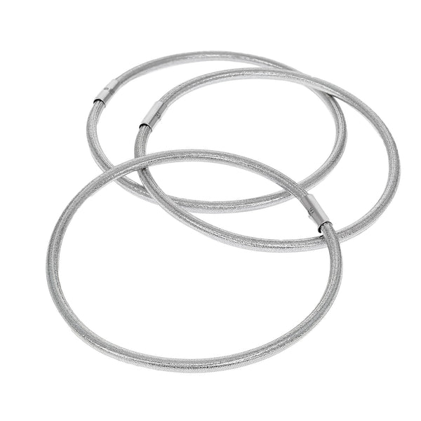 Mesh Bangle Trio in 14K White Gold