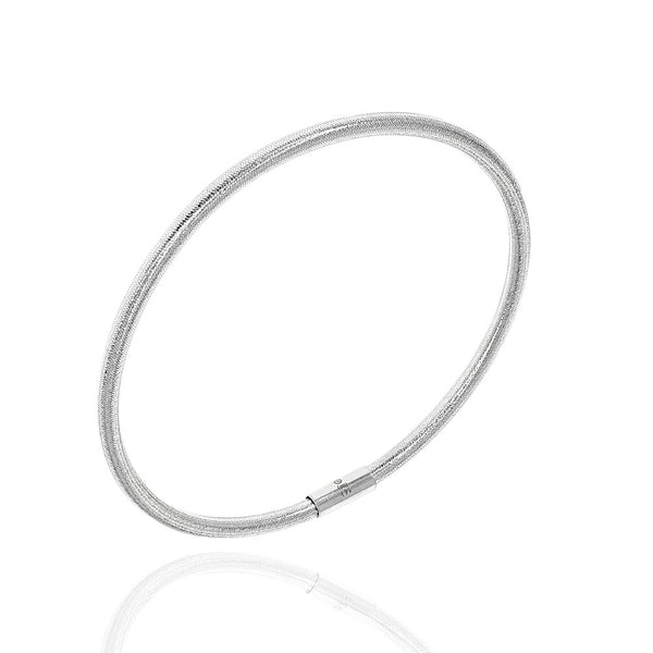 Mesh Bangle Trio in 14K White Gold