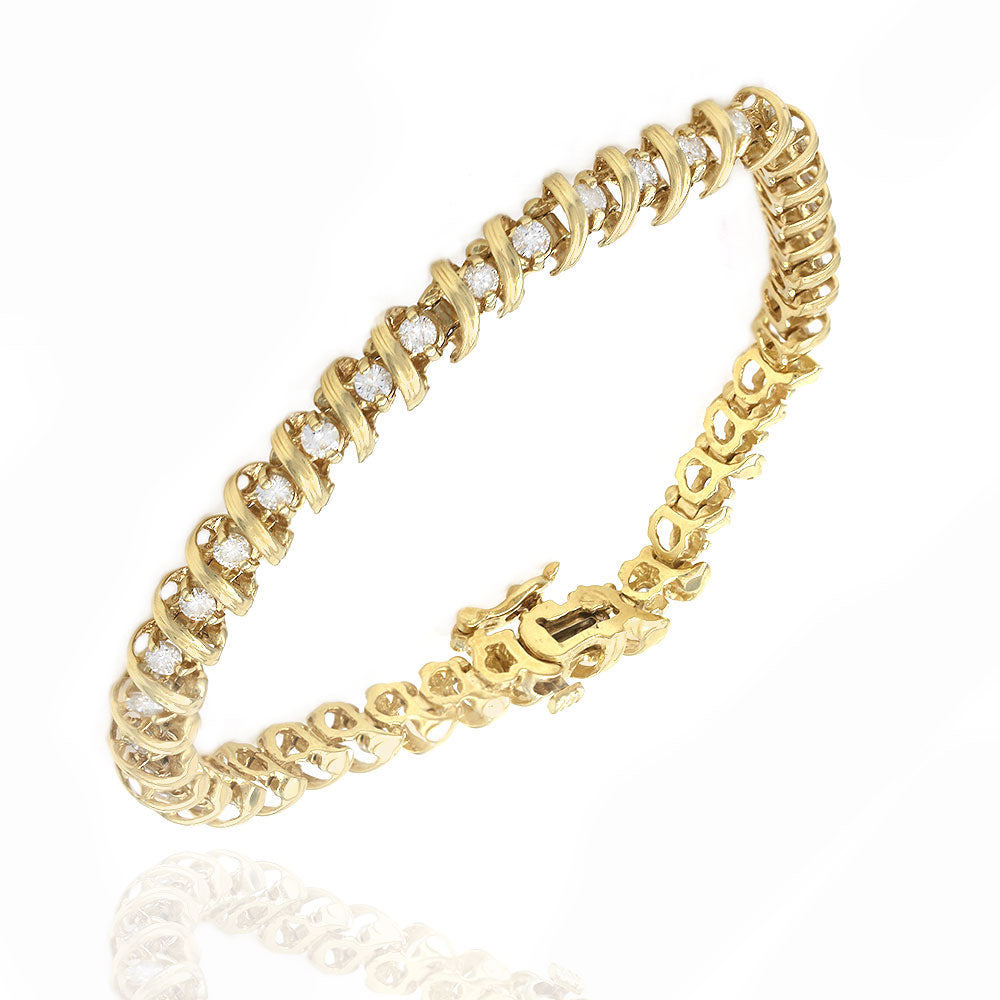 Diamond Twisted S Link Inline Bracelet