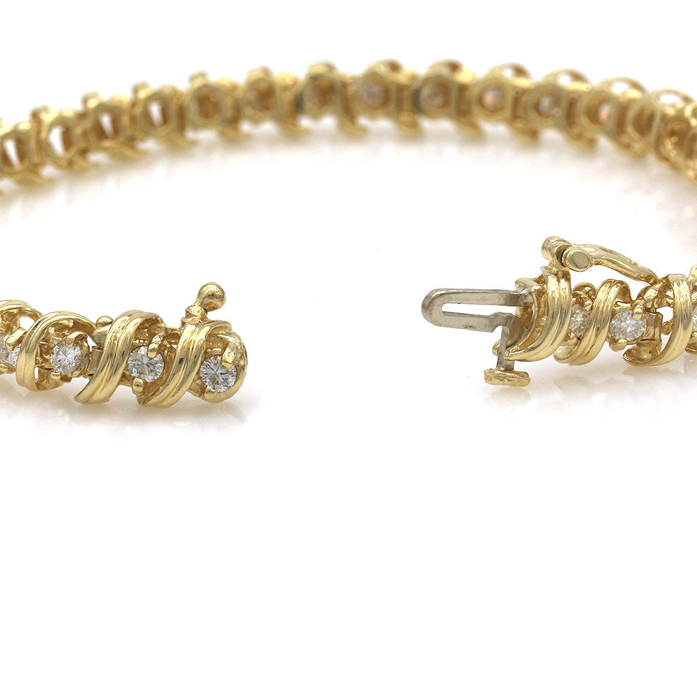 Diamond Twisted S Link Inline Bracelet