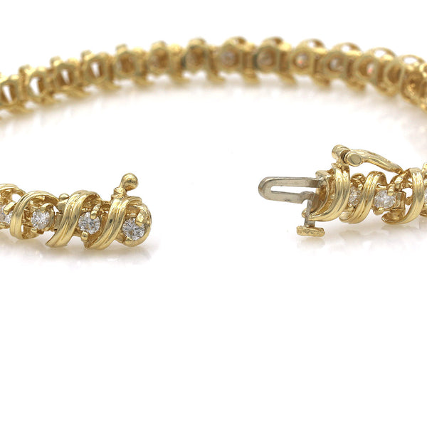 Diamond Twisted S Link Inline Bracelet