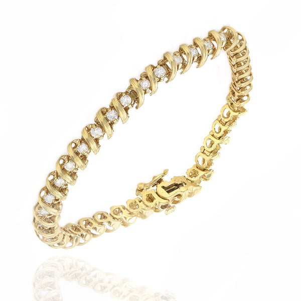 Diamond Twisted S Link Inline Bracelet