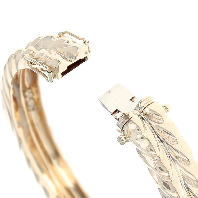 2 Row Diamond Station Scale Motif Bangle