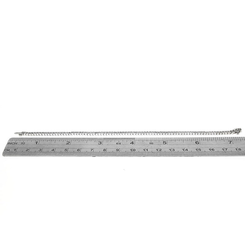 Round Diamond Thin Inline Bracelet in White Gold