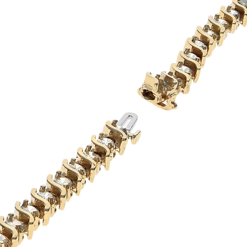 Round Diamond S Link Inline Bracelet