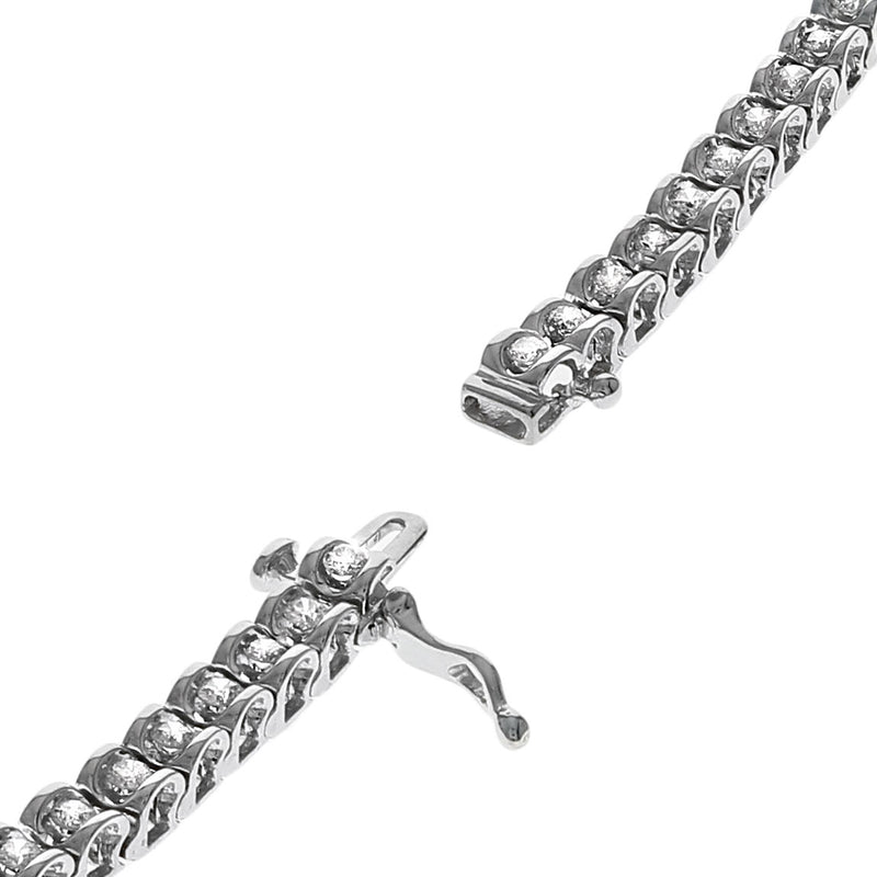 Diamond Inline Bracelet in White Gold