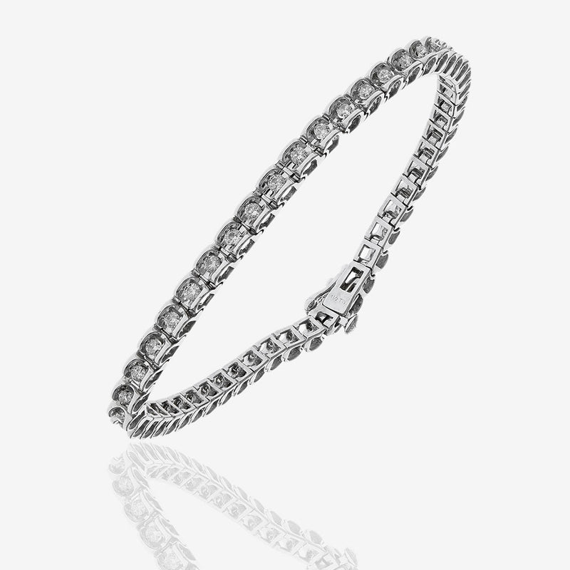 Diamond Inline Bracelet in White Gold