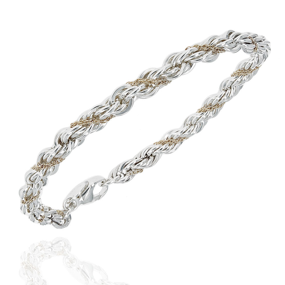 Tiffany & Co. Twisted Rope Chain Bracelet in Silver and Gold