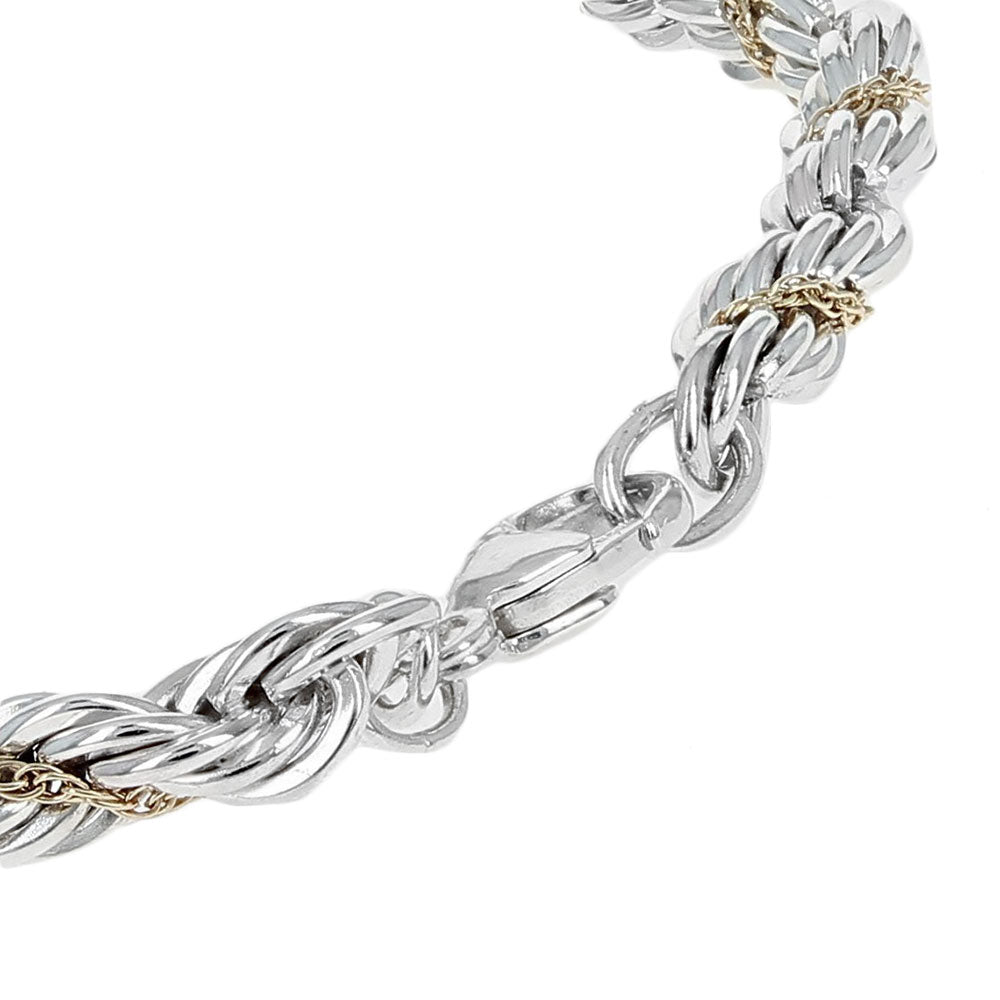 Tiffany & Co. Twisted Rope Chain Bracelet in Silver and Gold